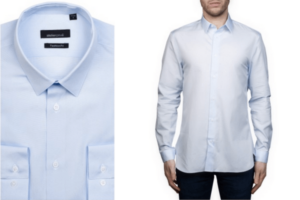 Chemise en popeline bleu ciel Atelier privé