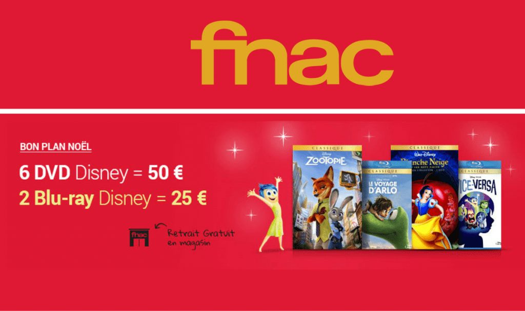 Monsieur-Mode-Fnac DVD Disney en promo de Noël