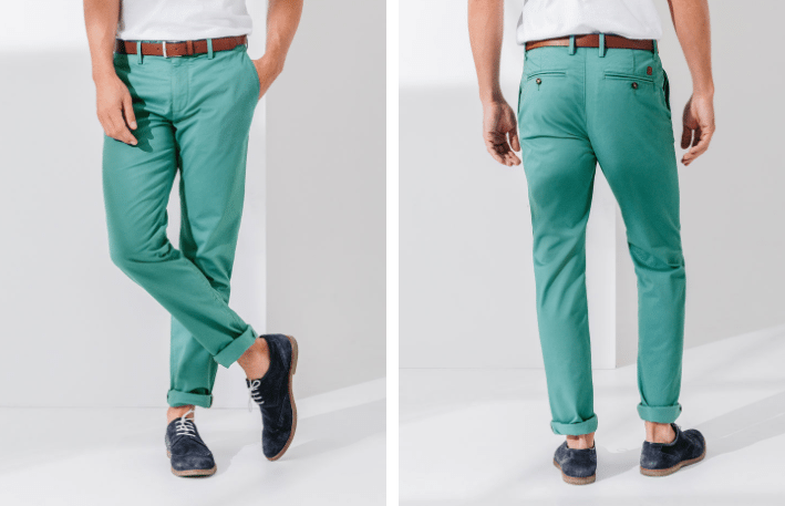 Pantalon chino slim vert Brice