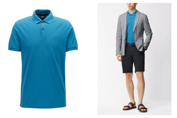 Polo turquoise Hugo Boss soldes été 2018