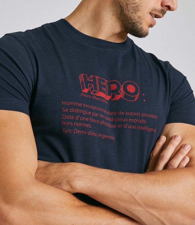Tee shirt avec phrase humoristique jules hero