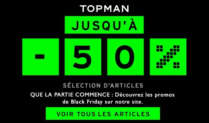 Jusqu’-50% pour le Black Friday Topman !