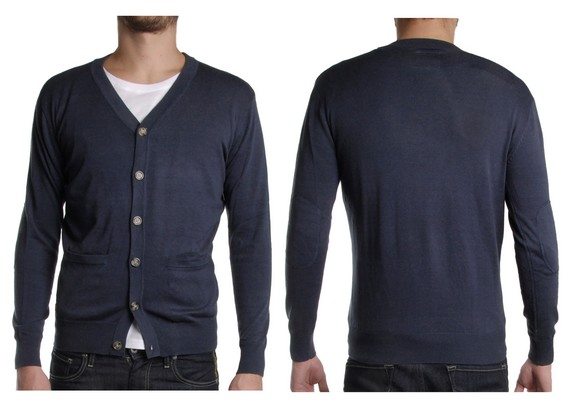 cardigan bleu marine coudieres kudo