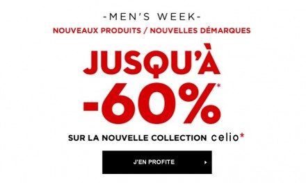 C’est la Men’s Week chez Celio ! Habillez vous à -60% !