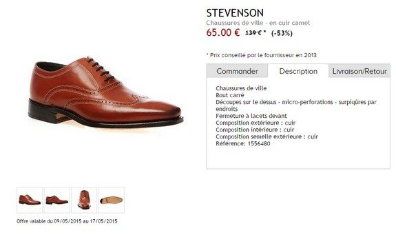 chaussures de ville en cuir marron stevenson