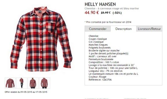 chemise a carreaux rouges helly hansen