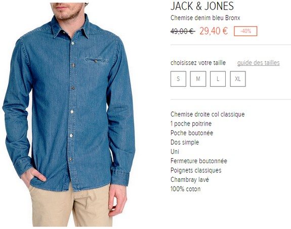 chemise denim jack and jones