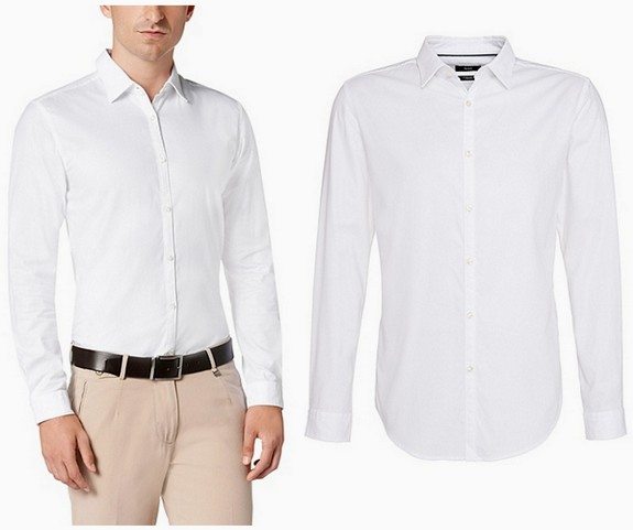 chemise homme blanche slim en coton hugo boss