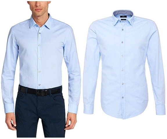 chemise homme bleu ciel slim fit en coton hugo boss