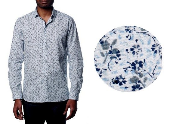 chemise motif fleurs