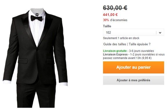 costume cocktail noir noeud papillon hugo boss