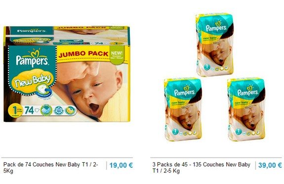 couches pampers 2 a 5 kg