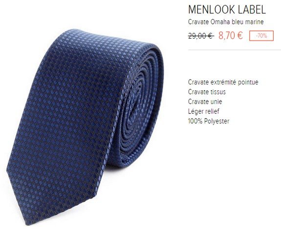 cravate bleu marine menlook label