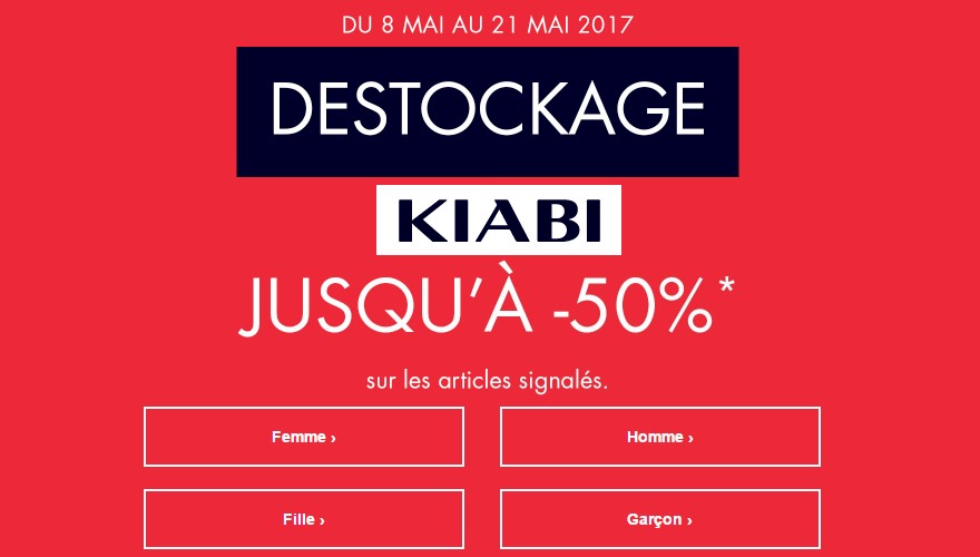 Grand Déstockage chez Kiabi jusqu’à -50% !