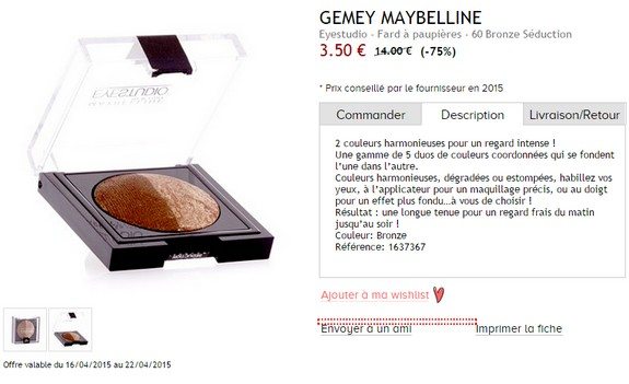 fard a paupiere gemey maybelline