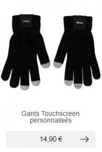 gants tactiles homme personnalisable idee cadeau