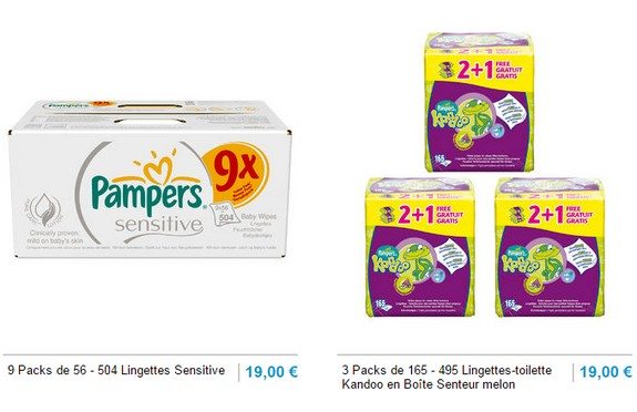 lingettes pampers pas cheres