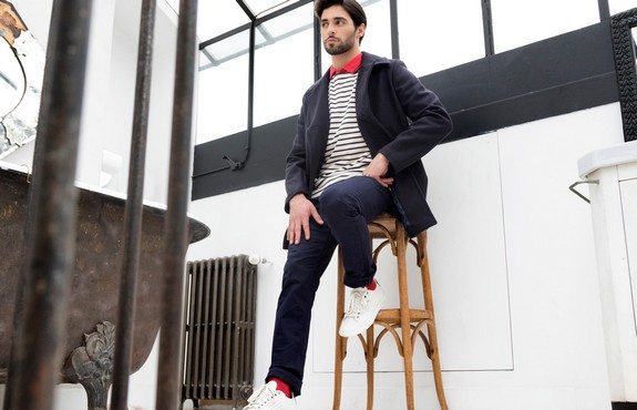 look homme francais bleu blanc rouge