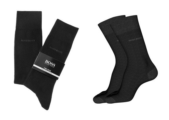 lot de 2 chaussettes noires hugo boss