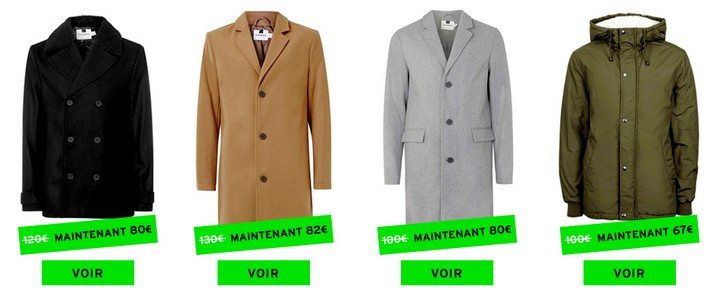 manteaux vestes parkas topman