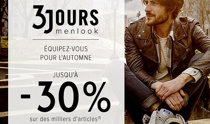 Toute la mode homme en promo avec les 3 Jours Menlook !