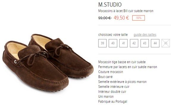 mocassins marron m studio