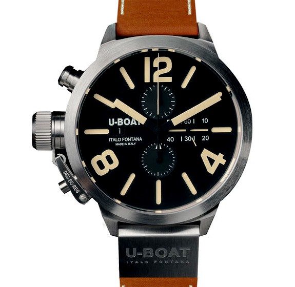 montre u boat bracelet en cuir marron