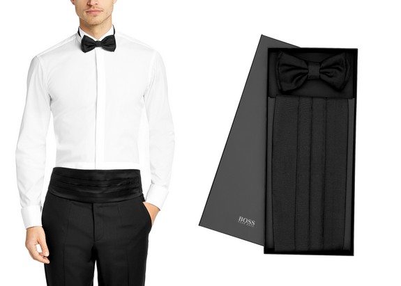 noeud papillon hugo boss et cummerbund en coffret cadeau