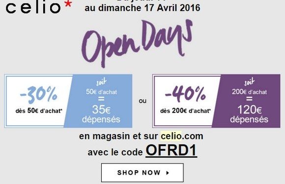 C’est parti pour les Open Days Celio !