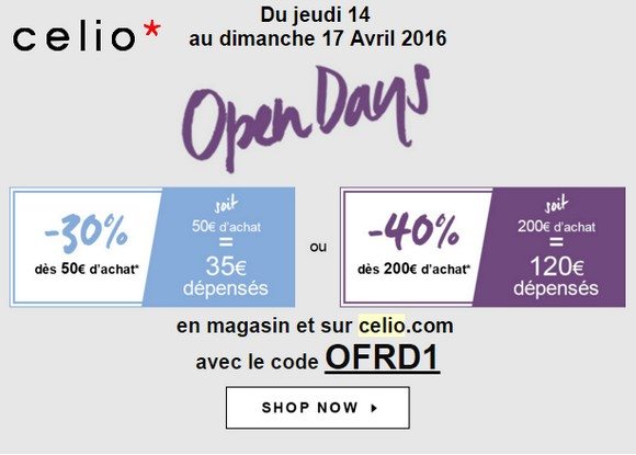 C’est parti pour les Open Days Celio !