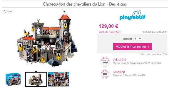 playmobil chateau fort des chevaliers du lion