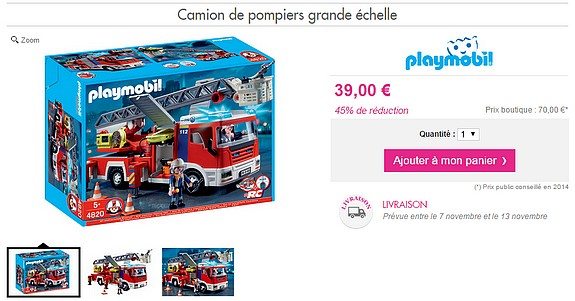 playmobil garcon camion de pompier grande echelle