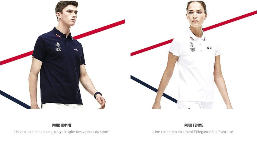 polo lacoste homme femme jeux olympiques rio 2016