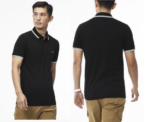 polo lacoste noir slim fit