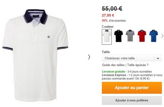 polo manches courtes bugatti soldes zalando