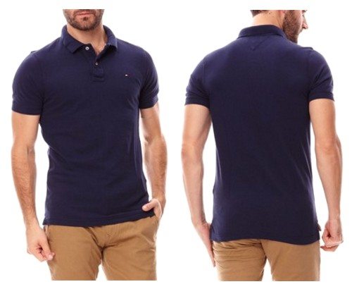 polo manches courtes tommy hilfiger bleu marine