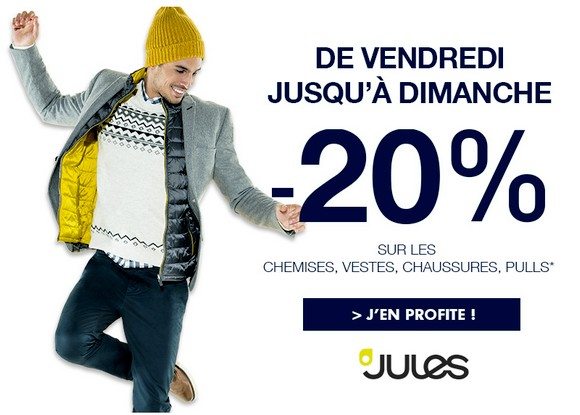 Profitez de -20% chez Jules jusqu’à Dimanche