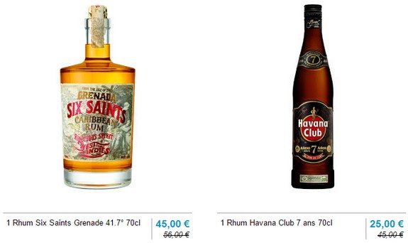 rhums antilles six saints grenade havana club 7 ans