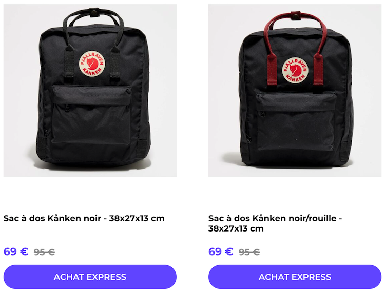 sac fjallraven en vente privee