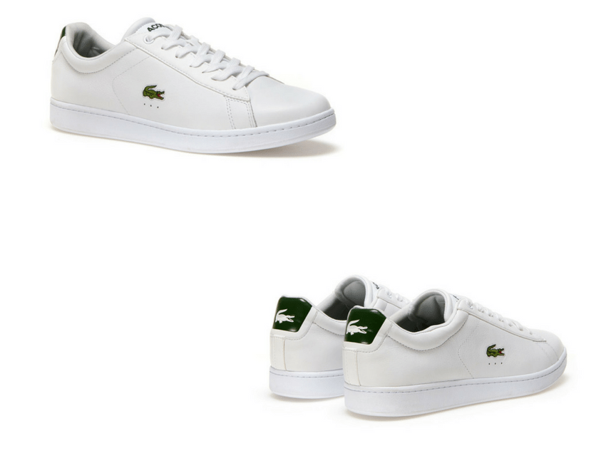 Sneakers Carnaby blanche et verte Lacoste