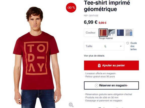 tshirt celio en promotion