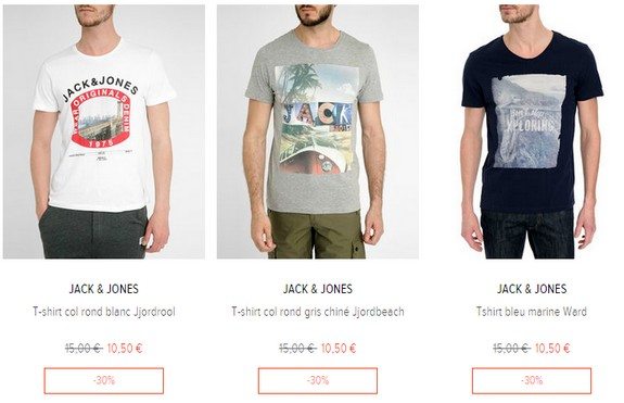 tshirt jack and jones pas cher