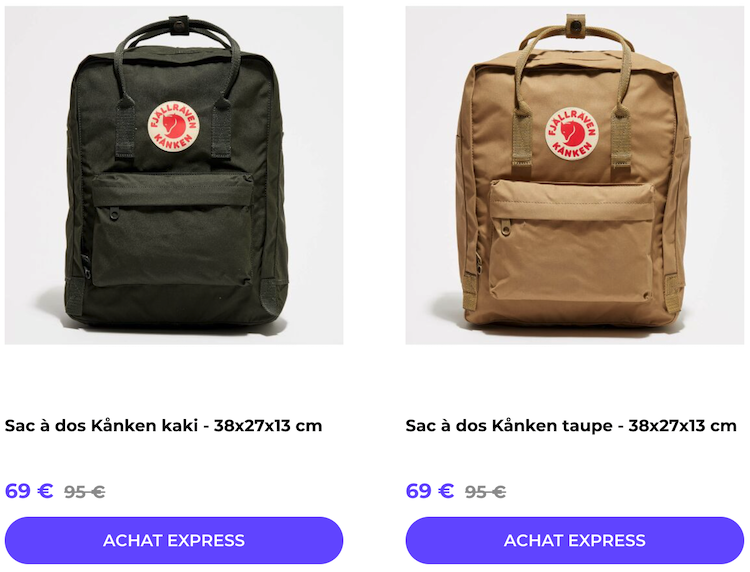 vente fjallraven sac a dos