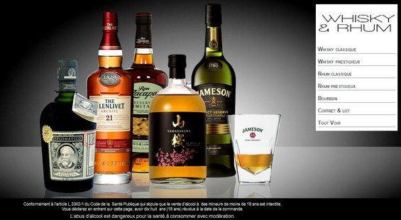 vente privee alcool whisky rhum bourbon bazarchic