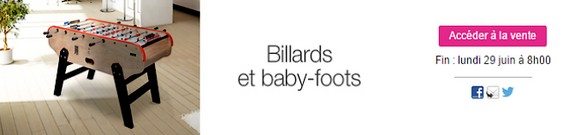 vente privee billard baby foot