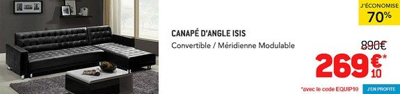 vente privee canape d angle convertible meridienne modulable