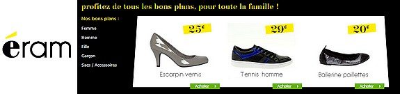 vente privee chaussures homme femme enfant eram