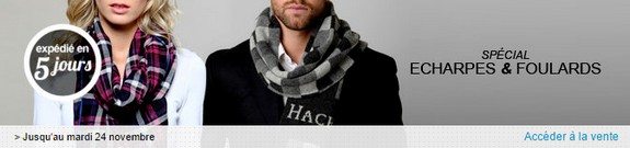 vente privee foulards echarpes homme femme