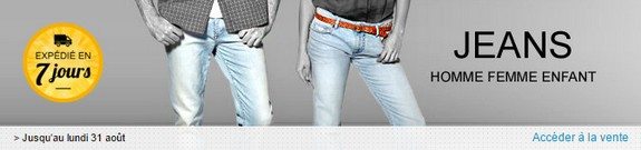 vente privee jeans homme femme enfant