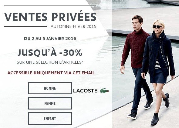 Ventes Privées Lacoste : Jusqu’à -30% !